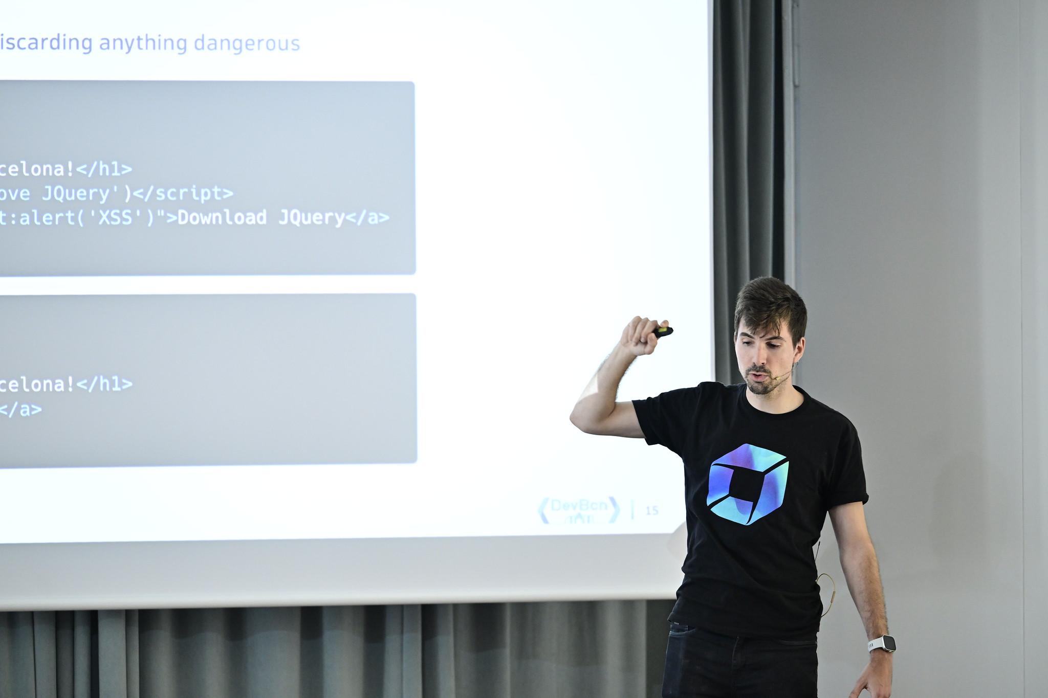 Dani Coll presenting How To Not Get Hacked at DevBCN 2026