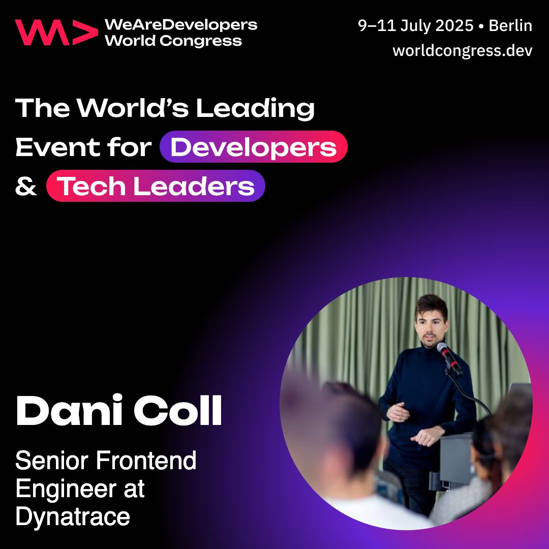 Dani Coll banner at WeAreDevelopers World Congress 2025