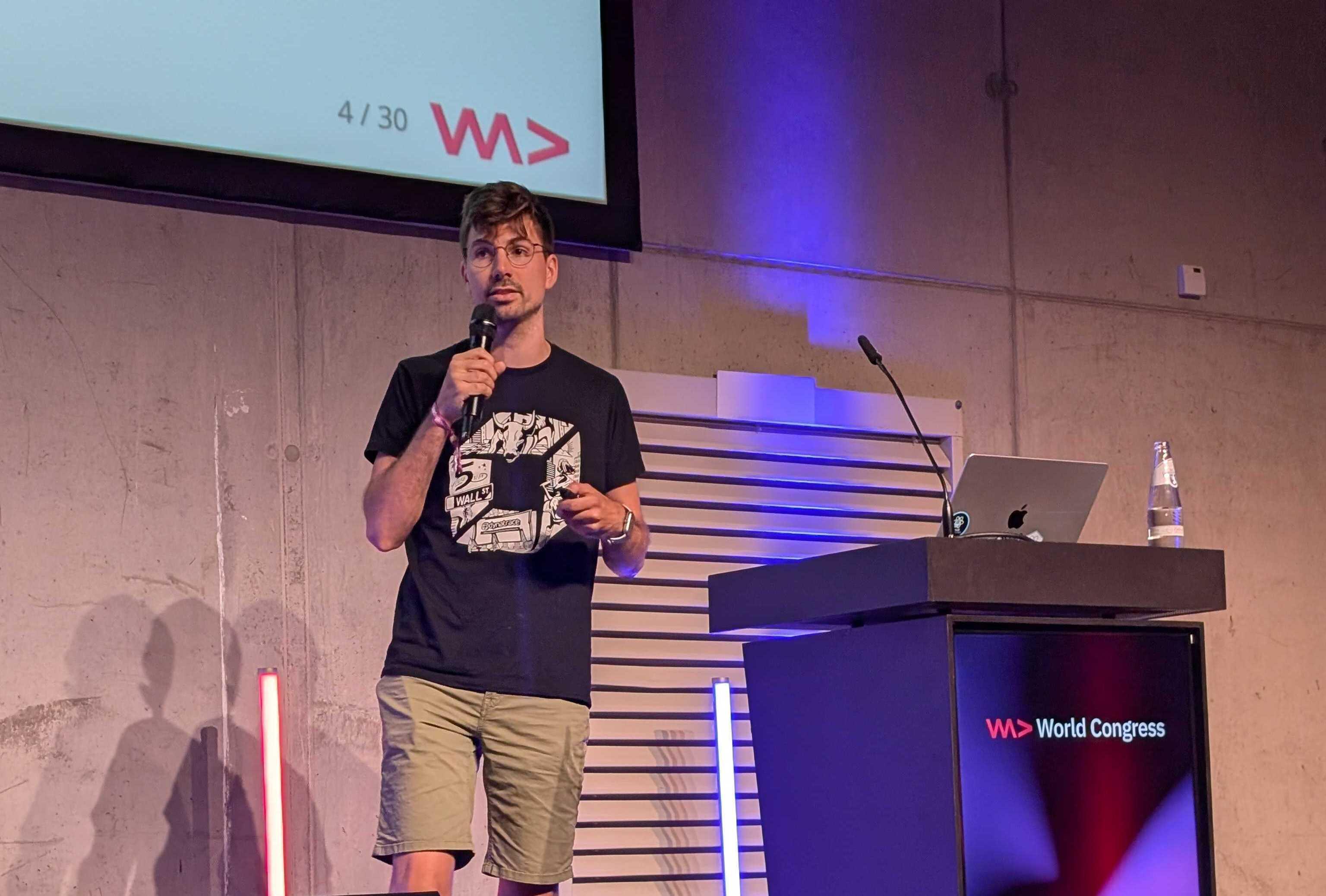 Dani Coll on stage at WeAreDevelopers World Congress 2026